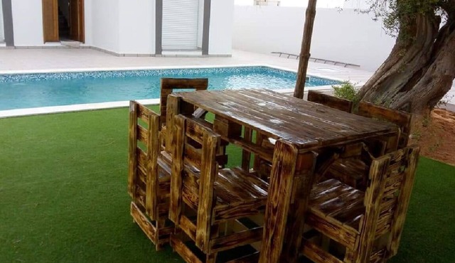Luxury villa with private pool not overlooked and view of the panoramic beach