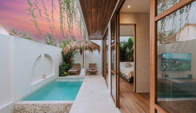 Skylight Bathtub Private Pool Oasis Serene Tropical Villa Near Canggu Beach